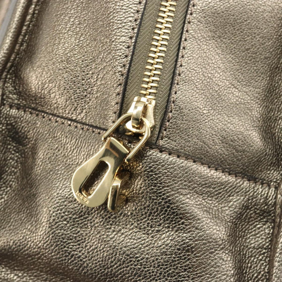 LOEWE Amazon 34 Hand Bag Leather Gold Auth 196701V
