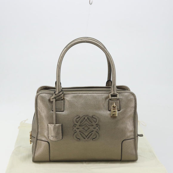 LOEWE Amazon 34 Hand Bag Leather Gold Auth 196701V
