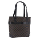 CELINE Macadam Canvas Hand Bag PVC Leather Black Gold Auth 196702-1