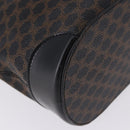 CELINE Macadam Canvas Hand Bag PVC Leather Black Gold Auth 196702-10