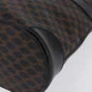 CELINE Macadam Canvas Hand Bag PVC Leather Black Gold Auth 196702-11