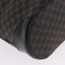 CELINE Macadam Canvas Hand Bag PVC Leather Black Gold Auth 196702-12