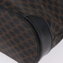 CELINE Macadam Canvas Hand Bag PVC Leather Black Gold Auth 196702-13
