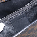 CELINE Macadam Canvas Hand Bag PVC Leather Black Gold Auth 196702-15