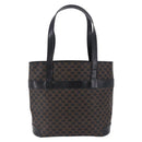 CELINE Macadam Canvas Hand Bag PVC Leather Black Gold Auth 196702-2