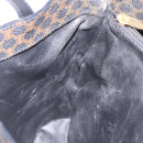 CELINE Macadam Canvas Hand Bag PVC Leather Black Gold Auth 196702-20
