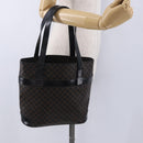 CELINE Macadam Canvas Hand Bag PVC Leather Black Gold Auth 196702-25