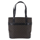 CELINE Macadam Canvas Hand Bag PVC Leather Black Gold Auth 196702-3