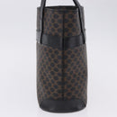 CELINE Macadam Canvas Hand Bag PVC Leather Black Gold Auth 196702-4