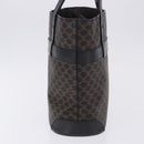 CELINE Macadam Canvas Hand Bag PVC Leather Black Gold Auth 196702-5