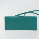 BALENCIAGA Hour Glass Small Bag Leather 2way Green Silver 593546 Auth 196703M-5