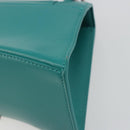 BALENCIAGA Hour Glass Small Bag Leather 2way Green Silver 593546 Auth 196703M-18