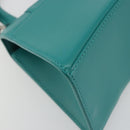 BALENCIAGA Hour Glass Small Bag Leather 2way Green Silver 593546 Auth 196703M-19