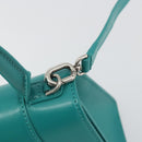 BALENCIAGA Hour Glass Small Bag Leather 2way Green Silver 593546 Auth 196703M-20