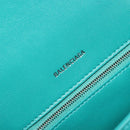 BALENCIAGA Hour Glass Small Bag Leather 2way Green Silver 593546 Auth 196703M-23