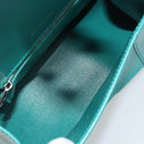 BALENCIAGA Hour Glass Small Bag Leather 2way Green Silver 593546 Auth 196703M-10