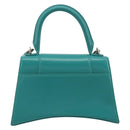 BALENCIAGA Hour Glass Small Bag Leather 2way Green Silver 593546 Auth 196703M-2