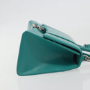 BALENCIAGA Hour Glass Small Bag Leather 2way Green Silver 593546 Auth 196703M-3