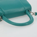 BALENCIAGA Hour Glass Small Bag Leather 2way Green Silver 593546 Auth 196703M-7