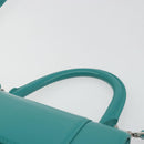 BALENCIAGA Hour Glass Small Bag Leather 2way Green Silver 593546 Auth 196703M-14