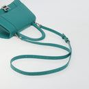 BALENCIAGA Hour Glass Small Bag Leather 2way Green Silver 593546 Auth 196703M-8