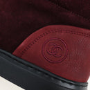 CHANEL High Cut Sneakers Suede Bordeaux CC Auth 196705M-13