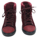 CHANEL High Cut Sneakers Suede Bordeaux CC Auth 196705M-2