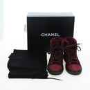 CHANEL High Cut Sneakers Suede Bordeaux CC Auth 196705M-22