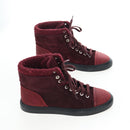 CHANEL High Cut Sneakers Suede Bordeaux CC Auth 196705M-5