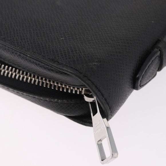 LOUIS VUITTON Taiga Zippy XL Long Wallet Black M44275 LV Auth 196706