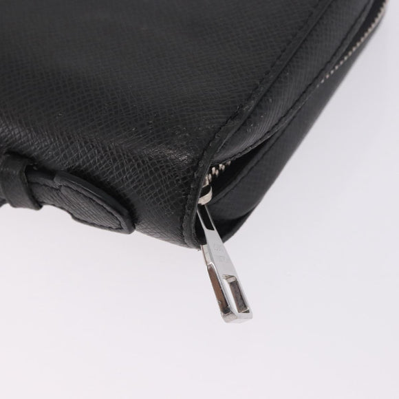 LOUIS VUITTON Taiga Zippy XL Long Wallet Black M44275 LV Auth 196706