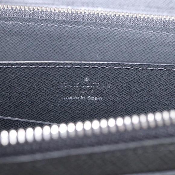 LOUIS VUITTON Taiga Zippy XL Long Wallet Black M44275 LV Auth 196706
