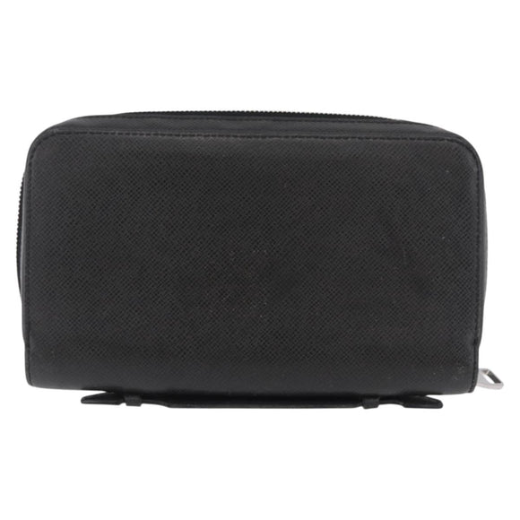 LOUIS VUITTON Taiga Zippy XL Long Wallet Black M44275 LV Auth 196706