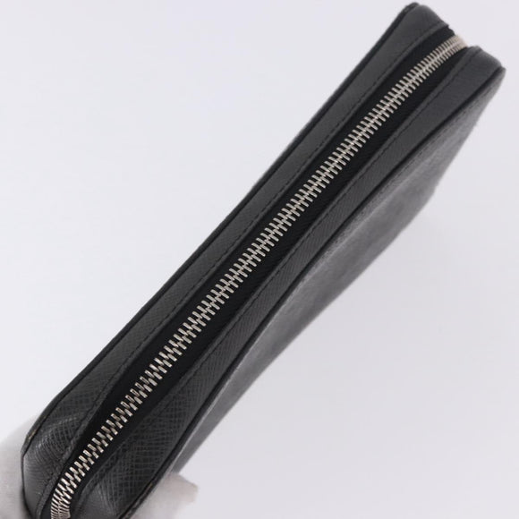 LOUIS VUITTON Taiga Zippy XL Long Wallet Black M44275 LV Auth 196706