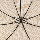 FENDI Zucca Canvas Folding Umbrella Beige Gold Auth 196709A-10