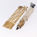 FENDI Zucca Canvas Folding Umbrella Beige Gold Auth 196709A-15