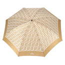 FENDI Zucca Canvas Folding Umbrella Beige Gold Auth 196709A-2