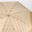 FENDI Zucca Canvas Folding Umbrella Beige Gold Auth 196709A-4
