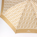 FENDI Zucca Canvas Folding Umbrella Beige Gold Auth 196709A-5