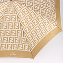 FENDI Zucca Canvas Folding Umbrella Beige Gold Auth 196709A-6