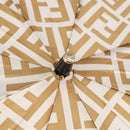 FENDI Zucca Canvas Folding Umbrella Beige Gold Auth 196709A-7