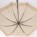 FENDI Zucca Canvas Folding Umbrella Beige Gold Auth 196709A-9