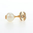 CHANEL COCO Mark Pierce Metal Gold Tone CC Auth 196711M-13