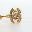 CHANEL COCO Mark Pierce Metal Gold Tone CC Auth 196711M-14