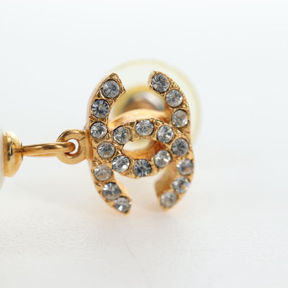 CHANEL COCO Mark Pierce Metal Gold Tone CC Auth 196711M