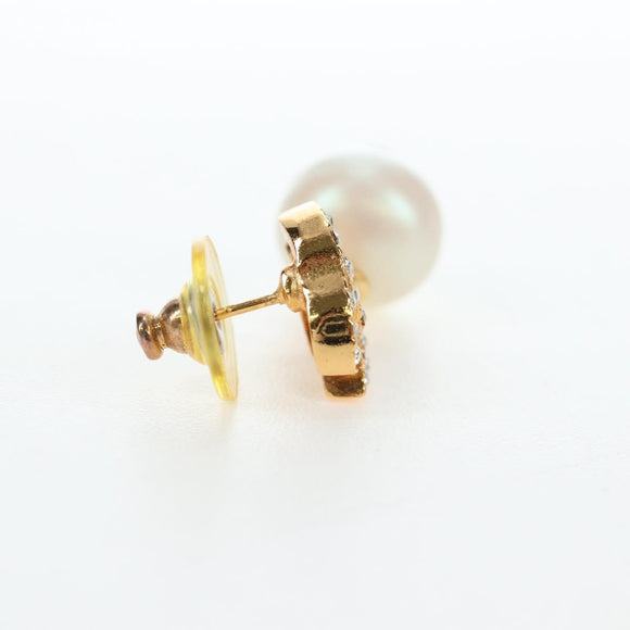 CHANEL COCO Mark Pierce Metal Gold Tone CC Auth 196711M