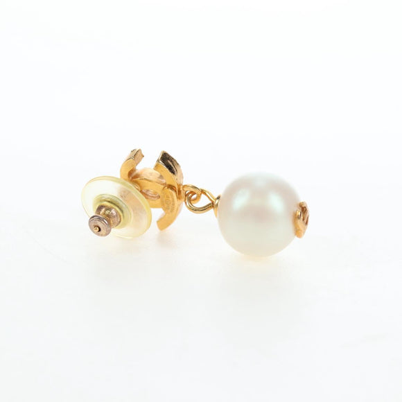 CHANEL COCO Mark Pierce Metal Gold Tone CC Auth 196711M