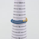 HERMES Roulis De Bourtour Bracelet Leather Blue Gold Auth 196712V-12