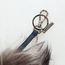 FENDI Monster Charm Fur Brown Silver Auth 196714M-18