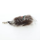 FENDI Monster Charm Fur Brown Silver Auth 196714M-11